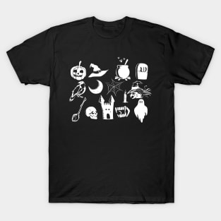 Cute Halloween Pumpkin Ghosts Witches Collection T-Shirt